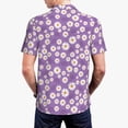 thumbnail image 4 of Daiia Daisies Flowers Pattern Men’s Polo Shirts,Solid Deck Shirt,Classic Fit, Breathable Cotton Polo for Casual and Sport Wear-, 4 of 8