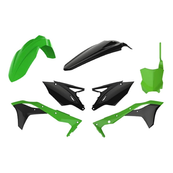 Polisport Motocross (MX) Replica Plastic Kit for Kawasaki KX 450F (2016-18) Dirt Bike – OEM Quality, Durable, Flexible & Perfect Fit – Green/Black