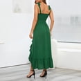 thumbnail image 3 of ALSLIAO Vestidos de dama de honor para mujer, tirantes finos, volantes, vestido de cóctel dividido, verde XL, 3 of 8