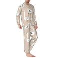 thumbnail image 3 of Kll White Goose Sleepwear Mens Flannel Pajamas,Long Cotton Pj Set, 3 of 9
