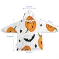 thumbnail image 7 of Halloween Pumpkin Bat Pattern Blanket Hoodies for Kids 6-13YR Oversize Wearable Blanket Hoodies for Boys Girls Teens, 7 of 7