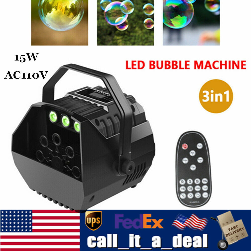 Bubble Blowing Machine with Wireless Remote and Solution for Kids Garden Party 