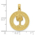 thumbnail image 2 of 14k Gold Beaufort Sc Round Frame With Palm Tree Center Charm 24.1x18.7mm Wide 0.7mm Thick Pendant Necklace for Women, 2 of 2