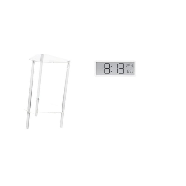 Mesita De Noche Minimalista De Acrílico Con Reloj Digital Integrado, Pantalla Grande Con Temperatura Y Humedad Para Dormitorio Moderno, Sala De Estar Y Oficina.