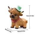 thumbnail image 2 of Highland Cow Figurine Decor, Highland Cows Themed Gifts, Resin Figures Home Desk Decorations Accents (Brown) (1, Highland Cow Figurine(Brown)), 2 of 7