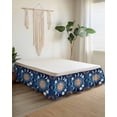 thumbnail image 2 of Sun Moon Bed Skirt King Size 16" Drop Starry Sky Mystery Tarot Ruffled Wrap Around Bed Skirts Adjustable Elastic Bedskirt Dust Ruffle for King Size Bed, 2 of 7