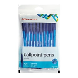 10 Count Office Depot No Skip Ballpoint Pens Red