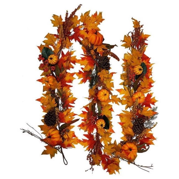 Celebrations 9096086 9 ft. Unlit Fall Leaves Garland - Pack of 4