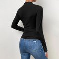 thumbnail image 5 of frariair Feminine Ruffle Sleeve Base Top With Stretchy Fabric Ideal For Professional Settings And Dressy Casual Comfort Black, 5 of 7