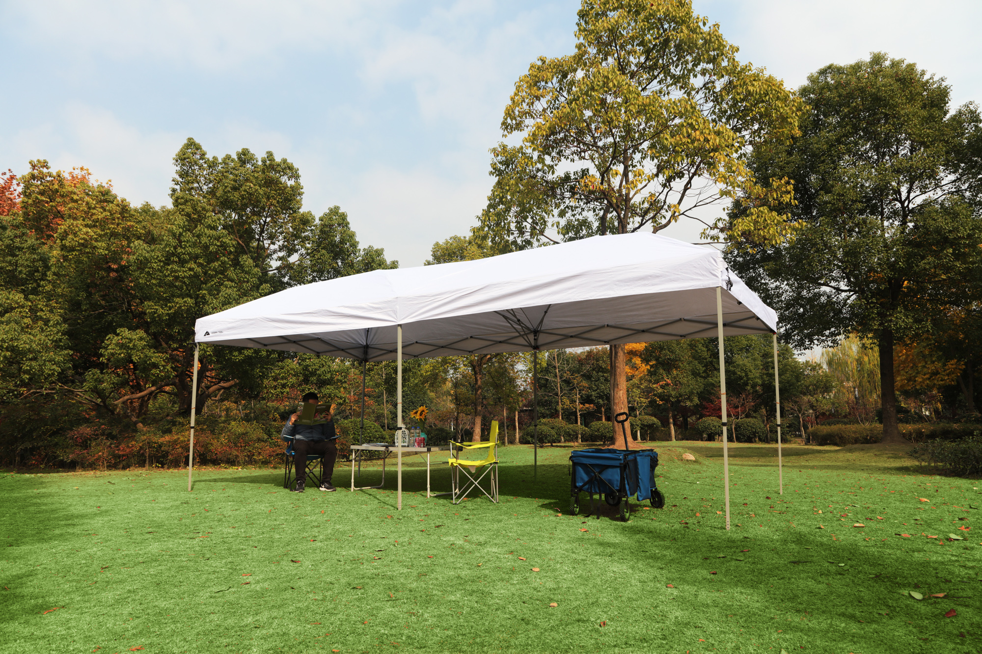 Ozark Trail 20' x 10' Straight Leg Outdoor Easy Pop-up Canopy, White - image 4 of 10