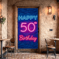 thumbnail image 5 of Neon Style Happy 50th Birthday Banner Background Party Decoration Backdrop Photography Props Birthday Party Supplies, 5 of 8