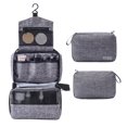 thumbnail image 1 of Multi-functional Travel Toiletry Organizer with 300D Polyester Fabric - Spacious 24.5x52cm Open Size, Lightweight 235g, Water-Resistant Design for Cosmetics & Toiletries in Black/Grey/Purple/Rose, 1 of 6