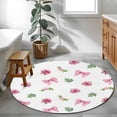 thumbnail image 3 of Valentine's Day Round Area Rug 3.3Ft Washable Circle Rugs for Dining Room Table, Spring Roses Romantic Pink Bows Leaves Non-Slip Carpet Floor Mats Indoor Outdoor Carpet Runner Aesthetic Home Decor, 3 of 8