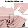 thumbnail image 6 of MOSHU Two Piece Sets for Women Casual Lounge Sets Mock Neck Sweatshirts and Drawstring Jogger Pants Vacation Travel Outfits, 6 of 7