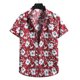 thumbnail image 2 of Blusa informal de manga corta con botones para la playa y estampado floral para hombre Pompotops oipoqjl48519, 2 of 4