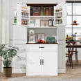 thumbnail image 5 of Planntonneo 71'' Tall Kitchen Pantry Storage Hutch Cabinet with Doors and Shelves, White, 5 of 9