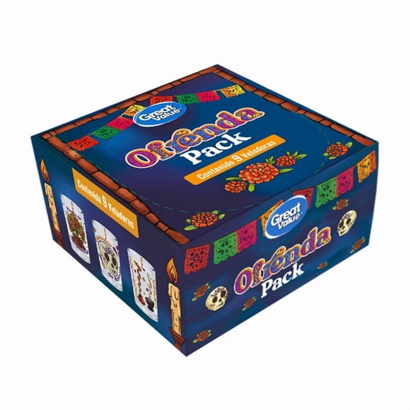 Veladora Pack Ofrenda tequilero Great Value 9 piezas