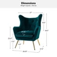 thumbnail image 2 of Velvet Armchair Wingback Home Lounge Single Sofa Upholstered Tufted Accent Chair Golden Leg Living Room Adult Teal, 2 of 8