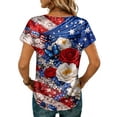 thumbnail image 5 of KDDYLITQ 250th Anniversary Usa Shirts Womens 250th Anniversary Printed Crew Neck Tops Flag Short Sleeve 4th July Clothes Lightweight Workout Blousees Multicolor L, 5 of 5