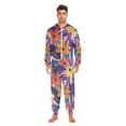 thumbnail image 3 of FORMRS Onesies Pajama for Adults Unisex Hoodie Winter Jumpsuit One Piece Sleepwear, Sizes S-2XL, Colorful Painted Flowers Pattern, 3 of 7