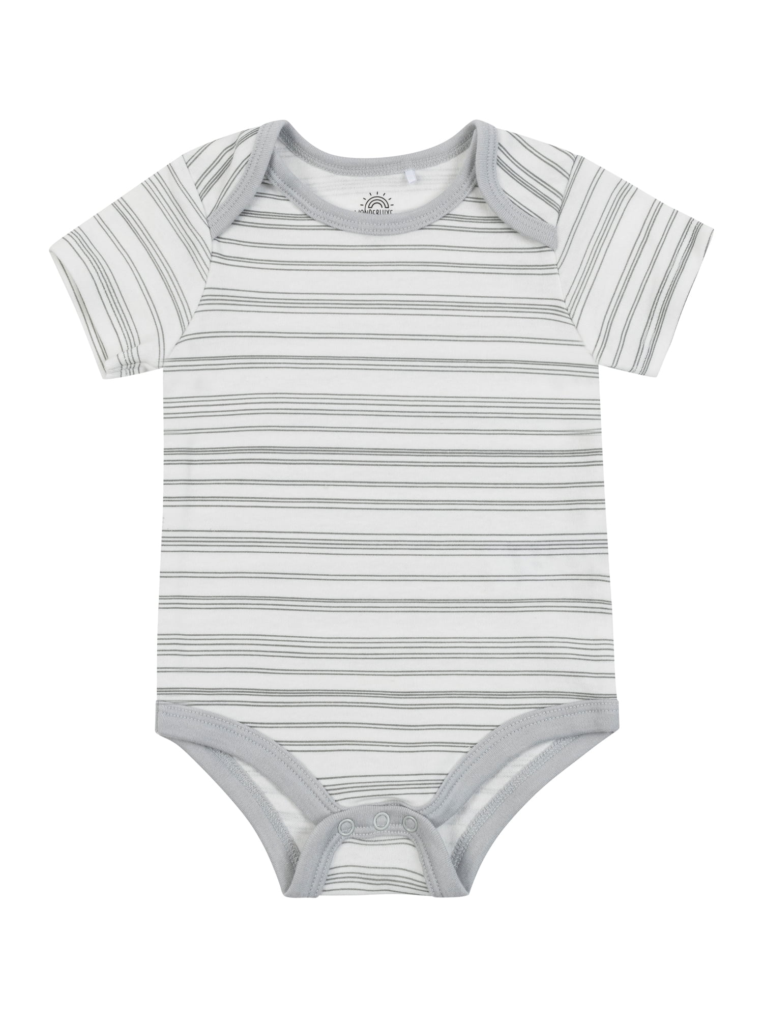 Wonderluxe Newborn Short Sleeve Bodysuits, 3-Pack, Sizes 0-3M-6-9M