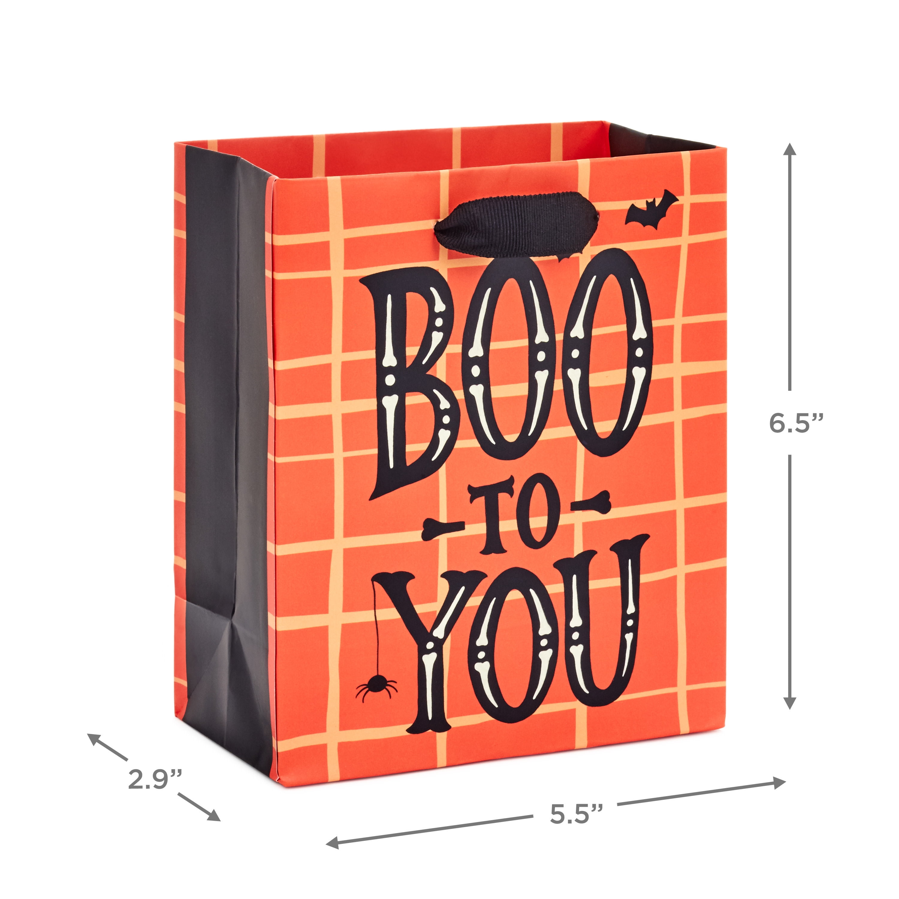 Hallmark Small Halloween Gift Bag (Boo to You, Glow in the Dark), 1 Count