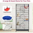thumbnail image 6 of Jhsomdr Large Cat Cage 6-Tier Wire Cat Kennels with Hammock Indoor Kitten Metal Cat Enclosure Detachable Cat Playpen for 1-5 Cats, 6 of 7
