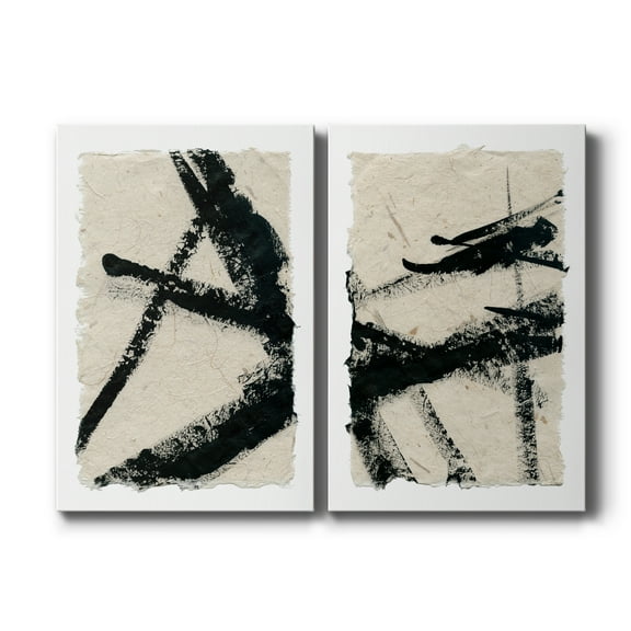 Lines Crossed I Premium Gallery Wrapped Canvas - Ready to Hang - Set of 2 - 24 x 36 Each