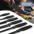 thumbnail image 3 of 13 Pcs Kitchen Knife Set, Stainless Steel Chef Knives with Sharpener & Blade Guards, Non-Stick Coating, Dishwasher Safe, Black, 3 of 7