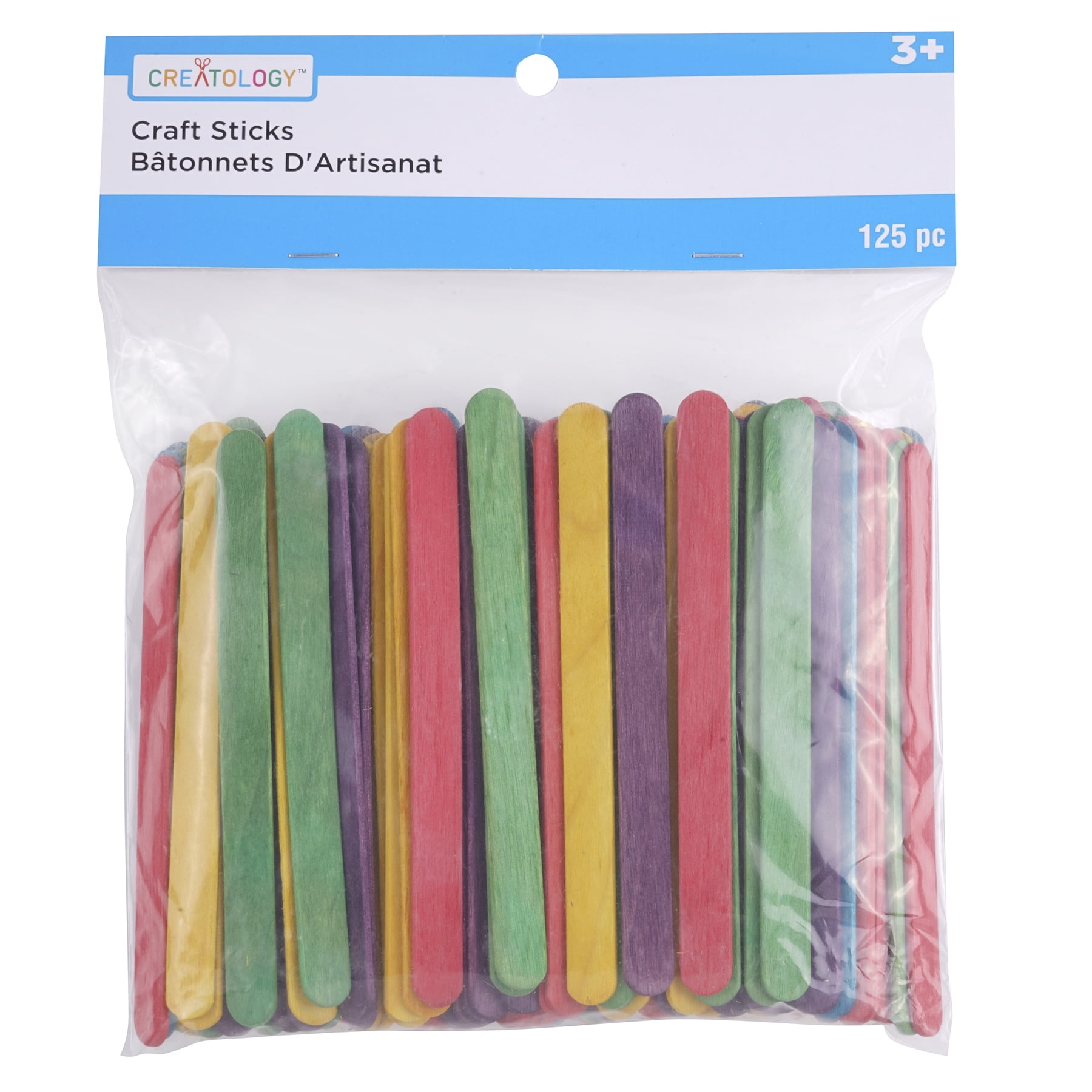 12 Packs: 125 ct. (1,500 total) Multicolor Wood Craft Sticks by Creatology