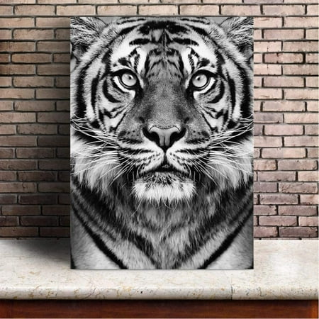 tiger painting black and white