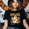 thumbnail image 3 of Boo-Jee Ghost Pumpkin Coffee Halloween Graphic T-Shirt, Ash, Size 2XL, 3 of 6