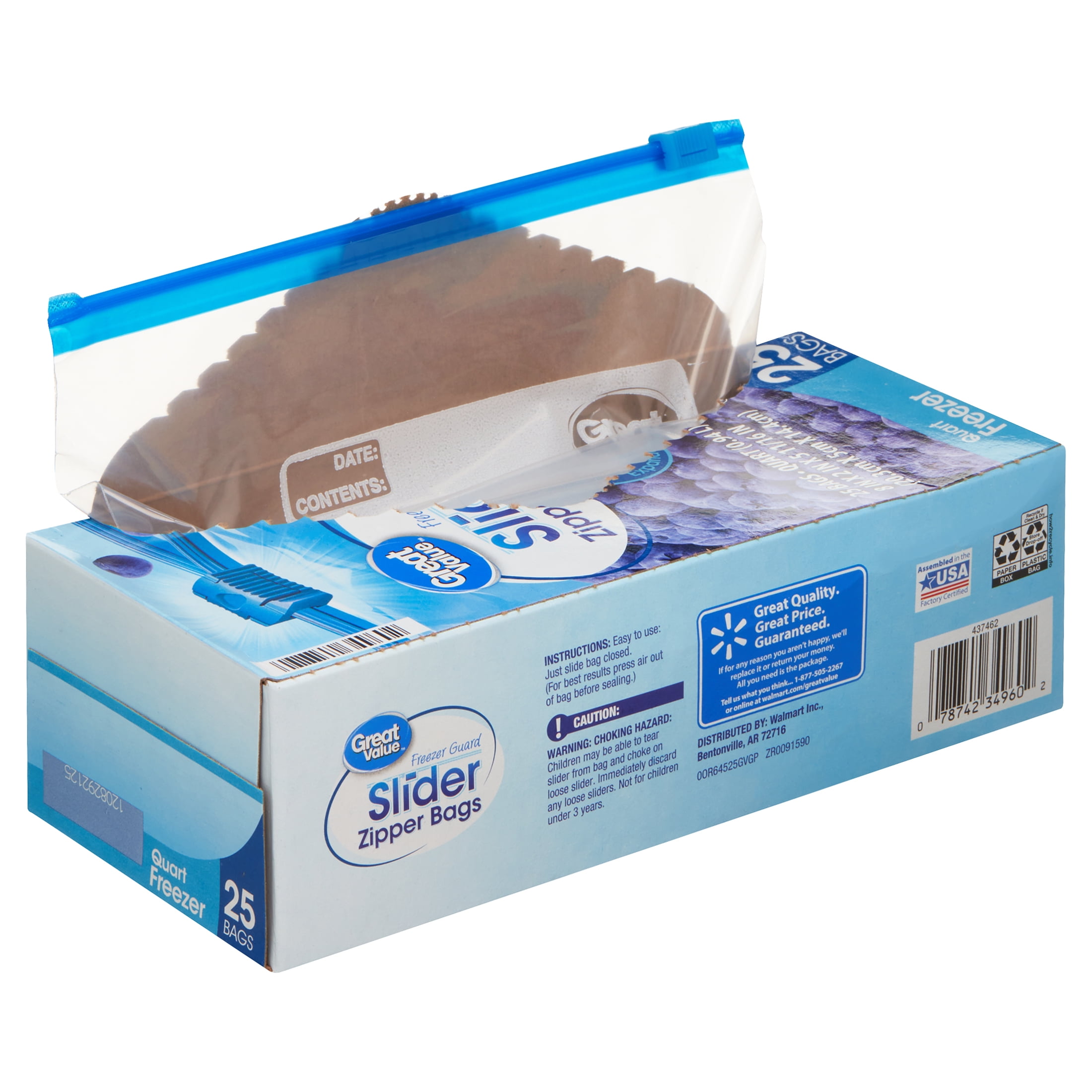 Kroger® Quart Slider Freezer Bag 1 QUART 5.875 INCH X 8 INCH X 2.25 INCH 1  PACK 30 COUNT, 30 ct - Food 4 Less