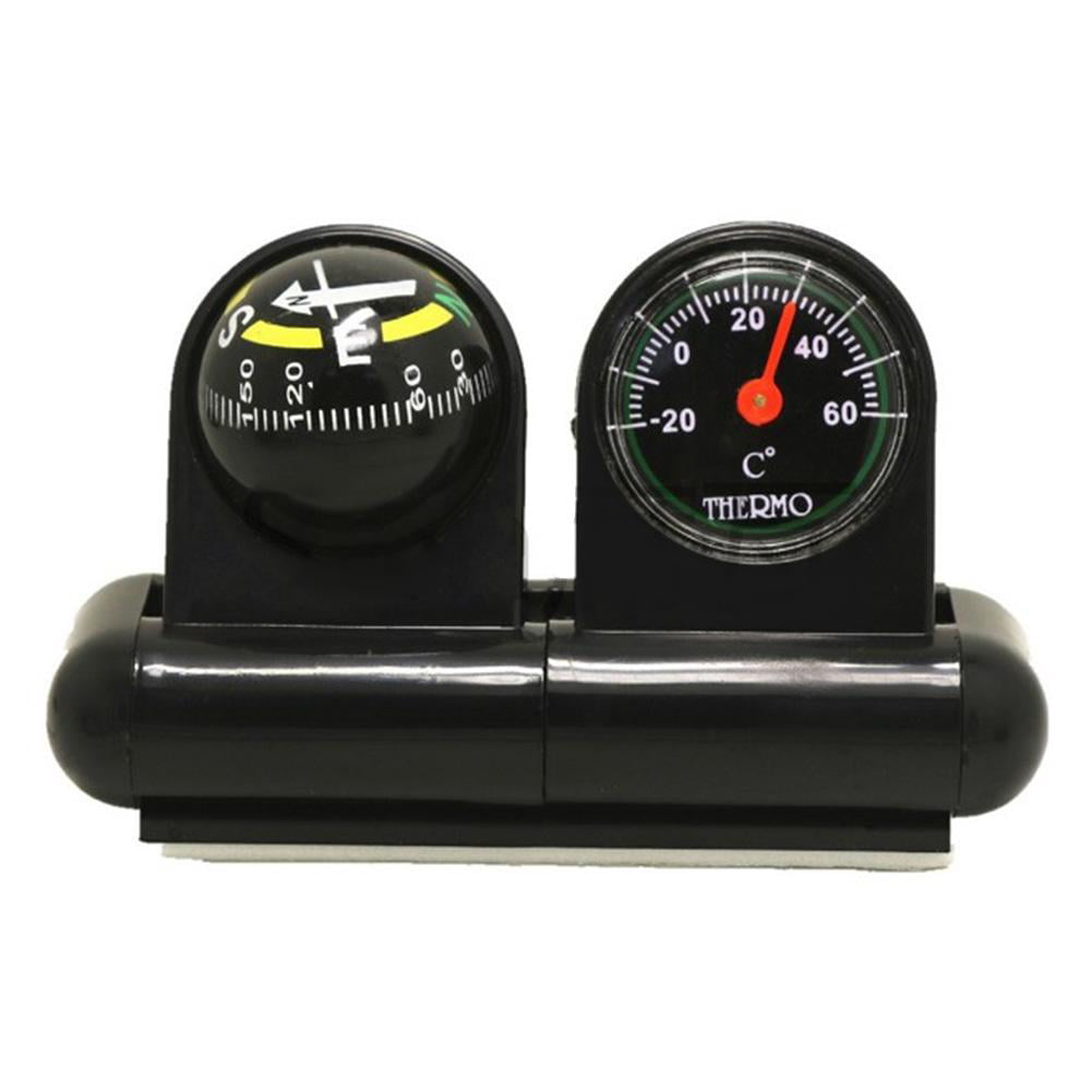 A Car Compass and Clock Fashion Multifunction 2 in 1 Car LED Digital Display Thermometer Clock Suitable for Most Cars N 
