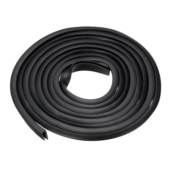5/32" Rubber U Channel Edge Trim, Door Seal Strip U Shape Weather Stripping (Black, 10-Feet)