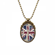 London King UK the Union Jack Flag Antique Necklace Vintage Bead Pendant Keychain