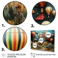 thumbnail image 3 of Designart "Colorful Hot Air Ballon composition" Transportation Floater Framed Wall Art Living Room, 3 of 7
