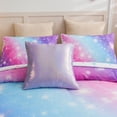 thumbnail image 6 of Btargot 6Pcs Reversible Gradient Glitter Colorful Galaxy Twin Comforter Set for Kids Girls Purple, 6 of 11