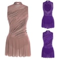 thumbnail image 4 of renvena Costume de Danse Lyrique Robe de Ballet Moderne Sans Manches avec Strass Contemporain Café L, 4 of 9