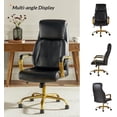 thumbnail image 4 of Ergonomic Office Chairs with Inflatable Lumbar Support High Back Leather Executive Chair with Arms for Boss BLACK, 4 of 7