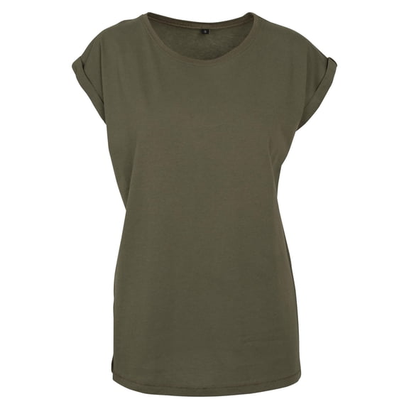 Build Your Brand Womens Extended Shoulder T-Shirt