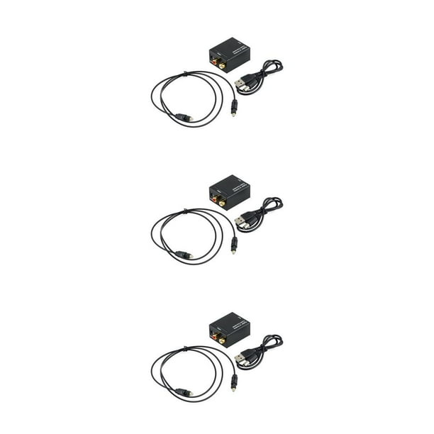 Seitruly Convertidor de Audio analógico Digital a fibra óptica, señal Coaxial a RCA R/L, decodificador de Audio SPDIF ATV DAC amplificador Type1 NO1