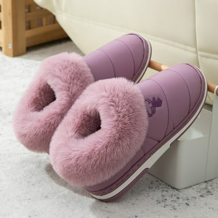 

Sehao womens flat dress shoes Wommen Slippers Autumn And Winter Fashion And Comfortable Indoor And Outdoor Thickened Warm Non Slip Solid Color Artificial leather