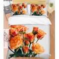 thumbnail image 3 of 3D Naranja Rosa Floral Funda de edredón Set Ropa de Cama Funda Nórdica Fundas de almohada 291, 3 of 3