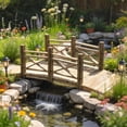 thumbnail image 2 of Outsunny Garden Bridge Arc Footbridge Carbonized for Outdoor, Lawn, Pond, 2 of 10