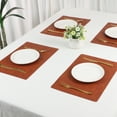 thumbnail image 7 of REGALWOVEN Set of 6 Faux Leather Placemats for Kitchen Dining Table Decor, Washable Table Placemats Wipeable Table Mat Brown 18*12in, 7 of 7