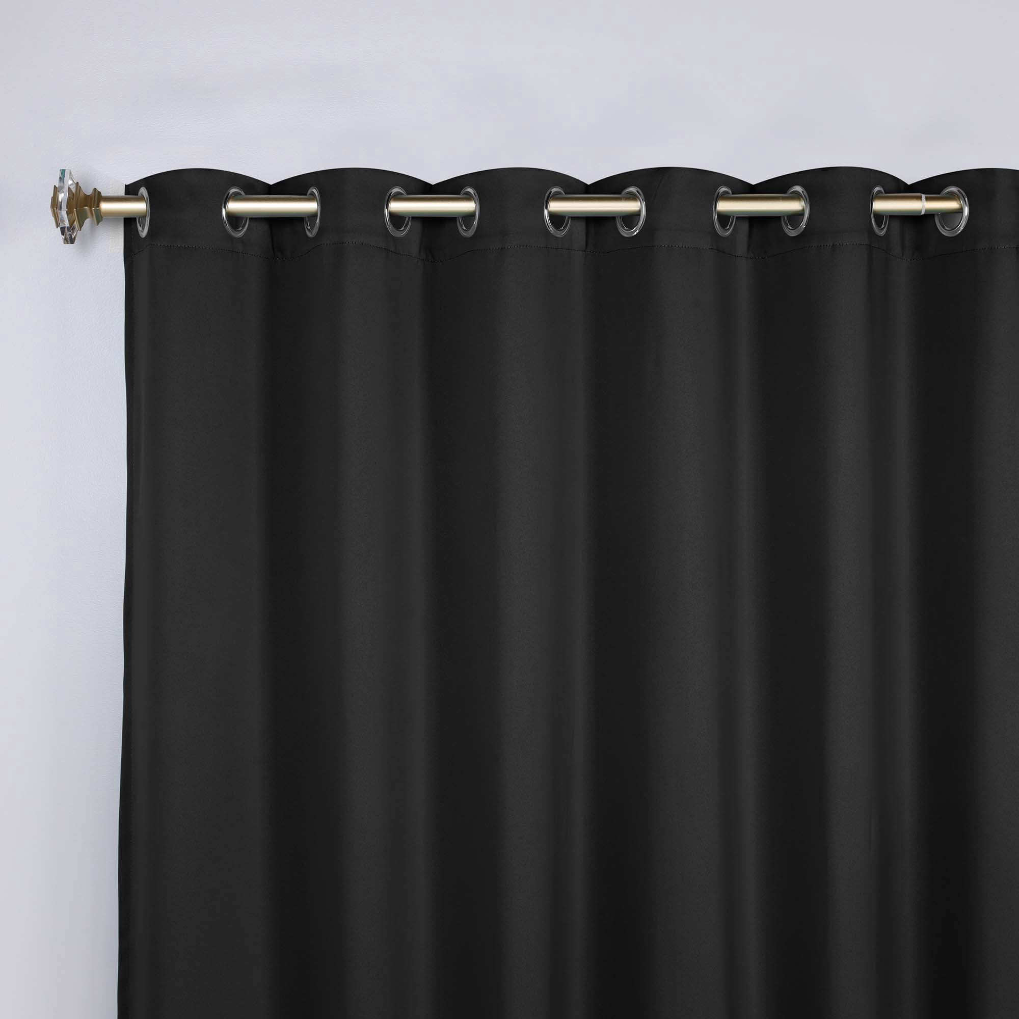 Superior Blackout Solid Light Filtering Grommet Curtain Panel Set, 70" x 120", Black