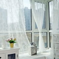 thumbnail image 2 of Yesfashion 2pcs Embroidery Lace Window Screen Jacquard Curtain Pastoral Style Sliding Window Curtain Drapes, 2 of 7