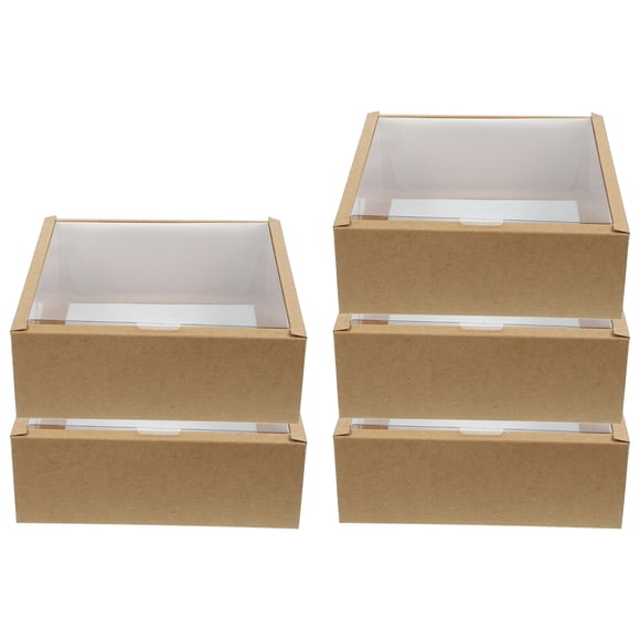 OUNONA 5 Pcs Boîtes en Papier Simples et Élégantes pour Petits Desserts et Friandises 7.86x7.66x2.75 Po
