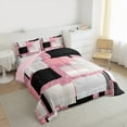 thumbnail image 3 of Manfei Modern Abstract Geometric Bedding Comforter Set, Pink Sequin Print Twin Comforter Sets, Teen Kid Adult Reversible Bedding Set, Microfiber Bedroom Decor, 2-Piece, 3 of 8